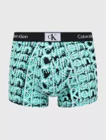 Pánske boxerky 000NB3403A AC5 tyrkys-čierno-biele - Calvin Klein