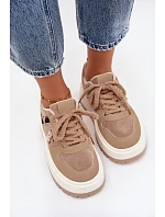 Dámske topánky na platforme A209 beige - Sweet Shoes