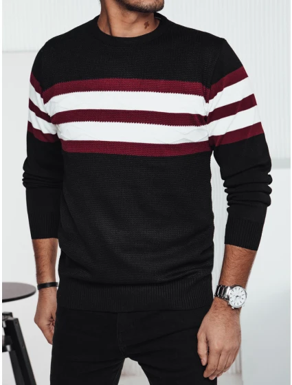 Pánsky čierny sveter FashionStreet WX2247 Pánsky čierny sveter FashionStreet WX2247