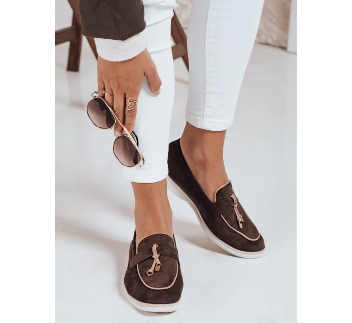 Dámské semišové hnědé mokasíny Dstreet model 21992090 - FashionStreet