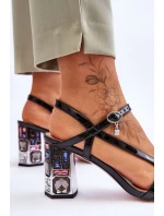 lakované sandály na podpatku D&A Černe model 21617757 - S.Barski lakované sandály na podpatku D&A Černe model 21617757 - S.Barski