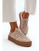 Zazoo N1100S2 Sneakersy Zamszowe Damskie Na Platformie Beżowe Zazoo N1100S2 Sneakersy Zamszowe Damskie Na Platformie Beżowe