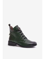 Nízké boty zateplené na zip s ozdobou zelené model 21672297 - Boto