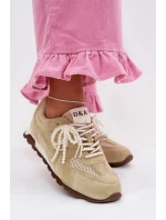 Dámské kožené semišové tenisky MK61-0705 světle zelené