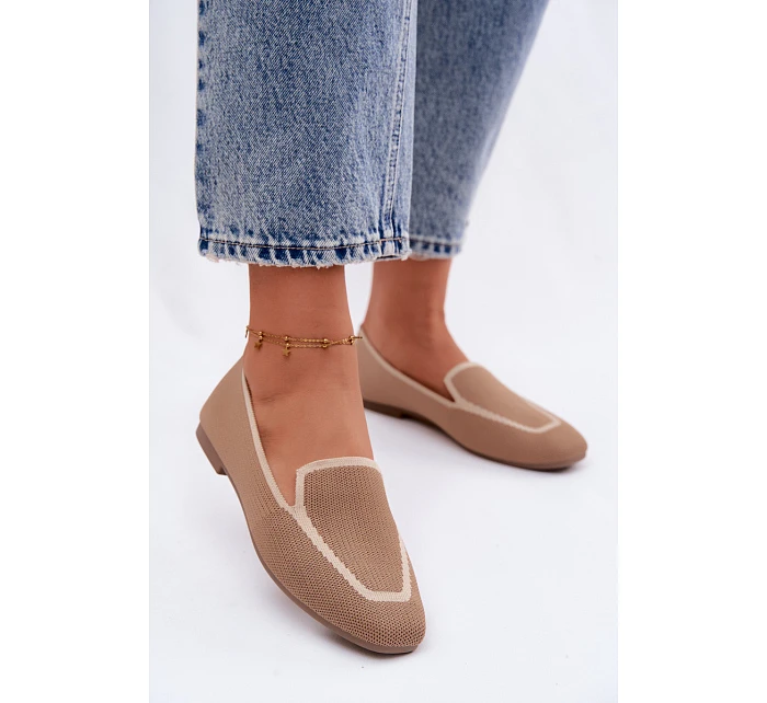 Dámské ploché kožené mokasíny světle hnědé Selisa