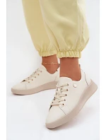 Kožené dámské polobotky model 22133405 světle béžové - VINCEZA