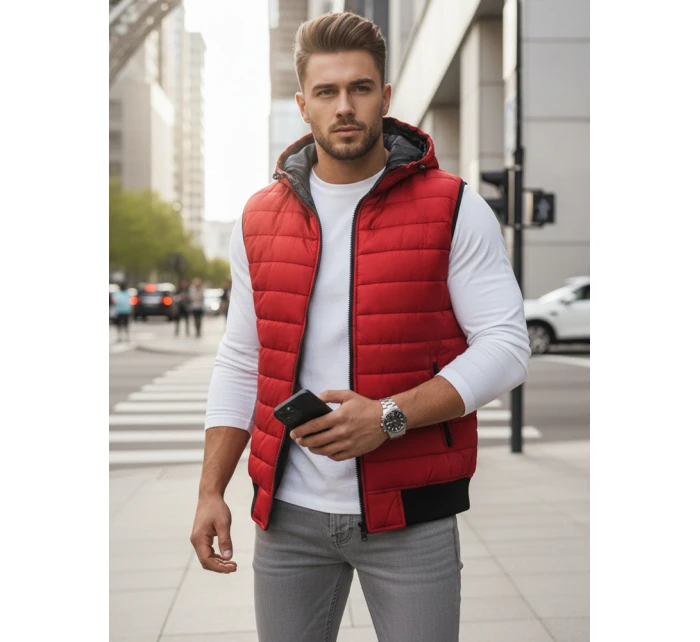 Pánska červená vesta FashionStreet TX4265