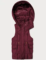 Dámska páperová bunda bez kapucne Goodlookin Burgundy (B8600-27)
