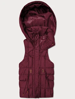 Dámska páperová bunda bez kapucne Goodlookin Burgundy (B8600-27)