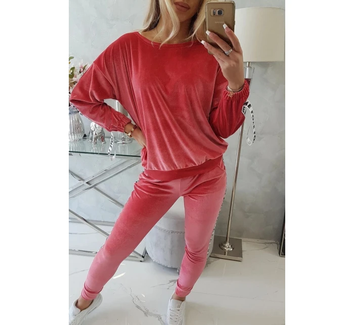 Velúrová súprava Love malinová