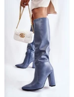 Klasyczne Kozaki Na Słupku Niebieskie Mayra