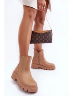 Dámské kožené botky se zdobením Bežové model 21633828 - Boto Dámské kožené botky se zdobením Bežové model 21633828 - Boto