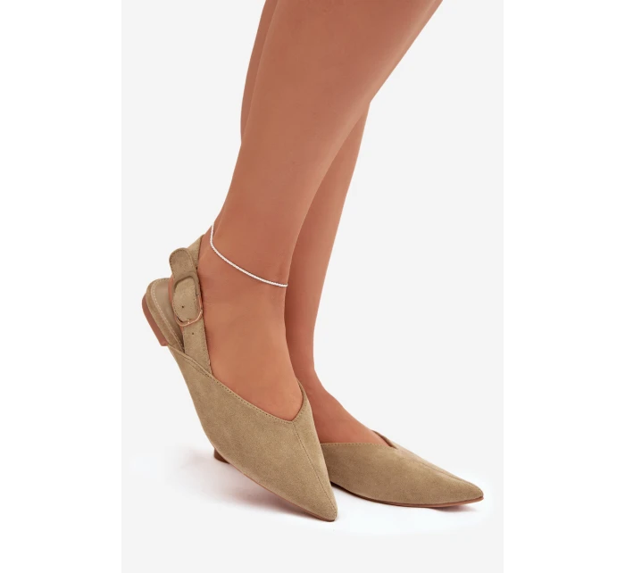 Dámské baleríny s přeskou Zelené Tanelia