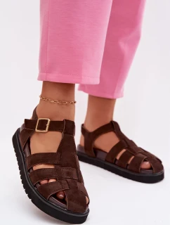 Dámské sandály s zlatou sponou na platformě model 21956080 - Boto