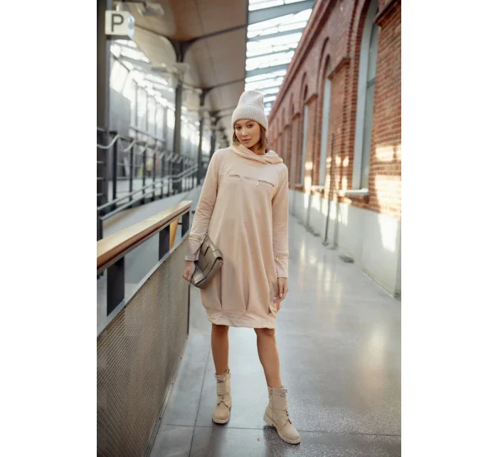 Dámské denní šaty béžové model 19139542 - Fasardi Dámské denní šaty béžové model 19139542 - Fasardi