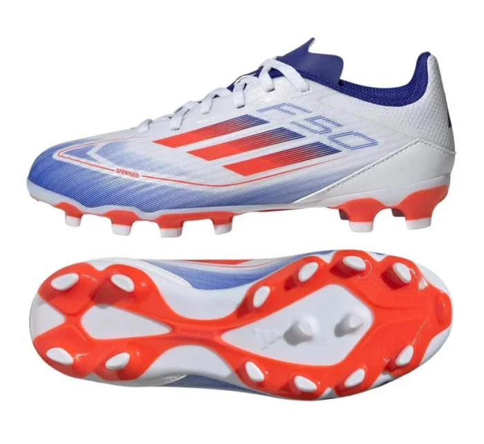 Juniorská športová obuv futbalová obuv F50 League MG Jr IF1370 White mix farieb - Adidas