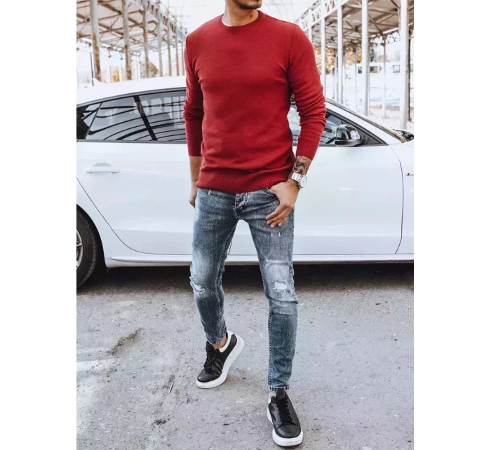 Pánský klasický vínový svetr Dstreet model 21966474 - FashionStreet
