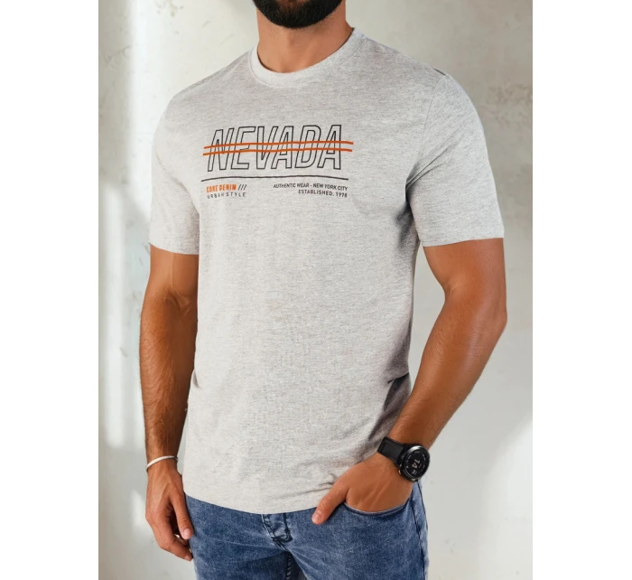 Pánské šedé tričko s potiskem Dstreet model 21973878 - FashionStreet