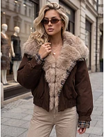 Krótka kurtka damska z  brązowa model 22341039 - FashionStreet