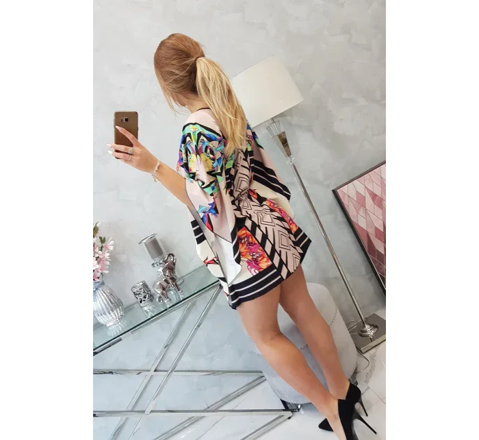 Netopierie šaty s viazaním v páse, béžové