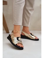 Dámské Sandály Na Klínu Zlaté model 21685250 - Boto Dámské Sandály Na Klínu Zlaté model 21685250 - Boto