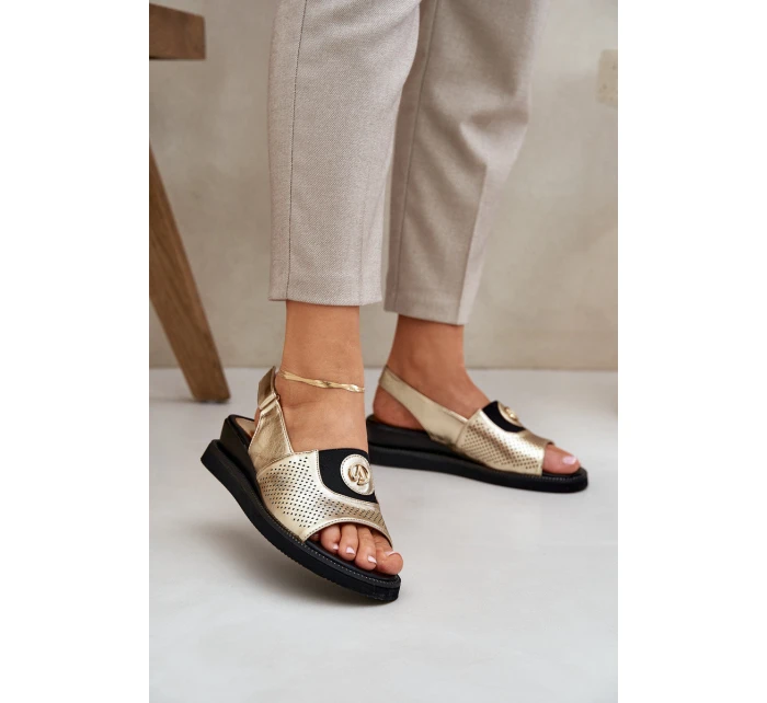 Dámské Sandály Na Klínu Zlaté model 21685250 - Boto Dámské Sandály Na Klínu Zlaté model 21685250 - Boto