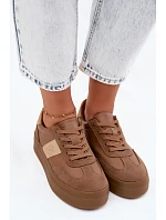 Dámské tenisky na platformě Big Star model 22185465 světle hnědé - Big Star Shoes