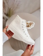 Dámske zateplené tenisky z eko kože White Big Star