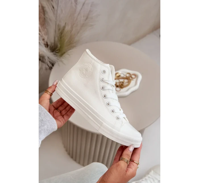 Dámske zateplené tenisky z eko kože White Big Star