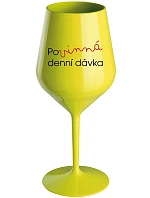 MUST HAVE DENNÝ DARČEK - žltý nerozbitný pohár na víno 470 ml
