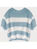 Světle modrý pruhovaný svetr  model 21232261 - Good looking
