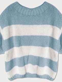 Světle modrý pruhovaný svetr  model 21232261 - Good looking