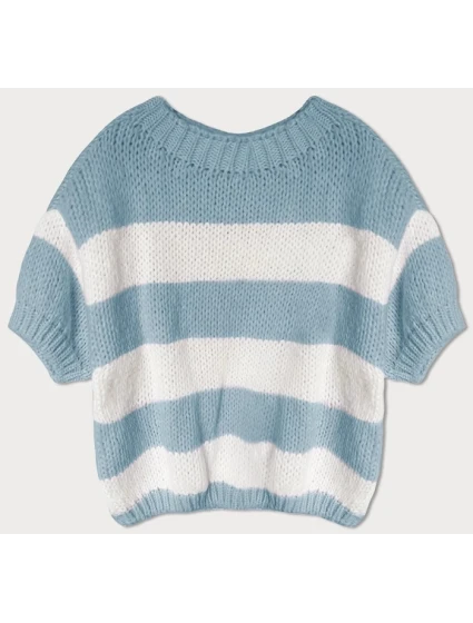 Světle modrý pruhovaný svetr  model 21232261 - Good looking