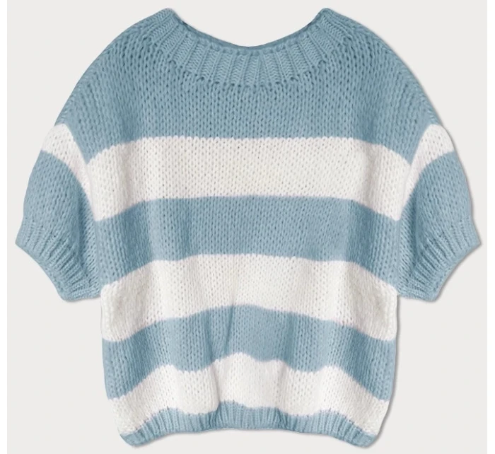 Světle modrý pruhovaný svetr  model 21232261 - Good looking
