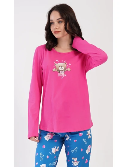 Dámské pyžamo dlouhé Méďa I love model 20848207 - Vienetta