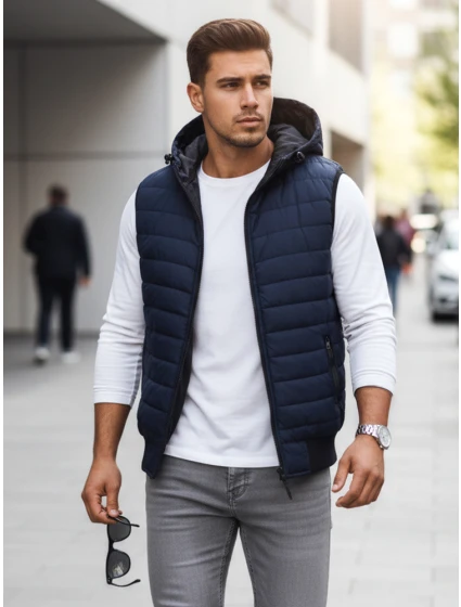 Pánská tmavě modrá vesta Dstreet model 21965584 - FashionStreet