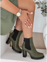 Dámské kozačky na podpatku zelené Dstreet model 21991960 - FashionStreet