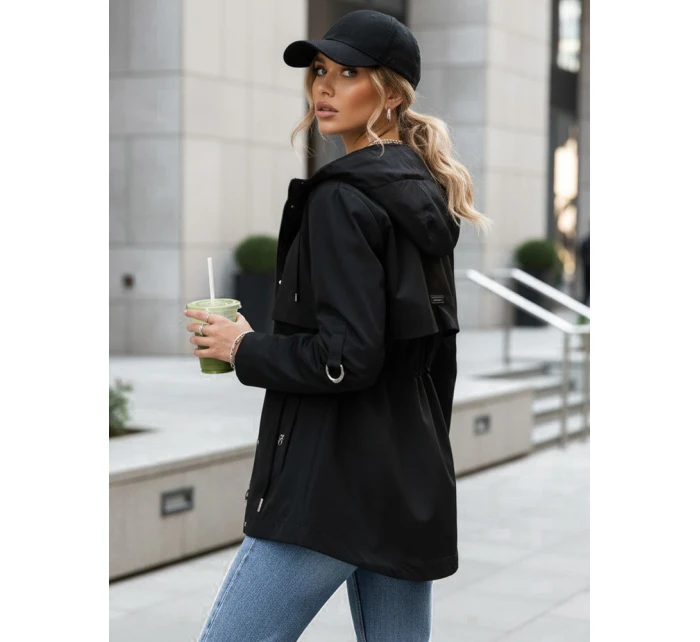 Parka damska przejściowa z kapturem czarna model 22025135 - FashionStreet