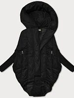 Dámska nadrozmerná bunda s pletenými rukávmi Way Mode Black (MY0580)