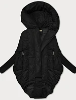 Dámska nadrozmerná bunda s pletenými rukávmi Way Mode Black (MY0580)