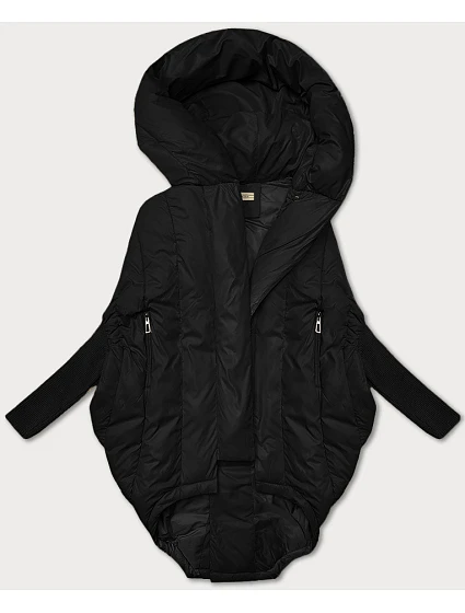 Černá dámská oversize bunda s rukávy model 21248870 - WAY MODE