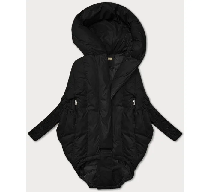 Černá dámská oversize bunda s rukávy model 21248870 - WAY MODE Černá dámská oversize bunda s rukávy model 21248870 - WAY MODE