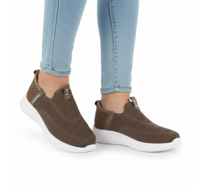 Dámská hnědá slipon sportovní obuv model 22021815 - Potocki