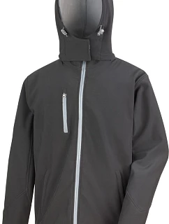 R Pánská 3vrstvá softshellová bunda s kapucí 30. black/grey model 22428058 - Result