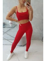 Súprava s blúzkou s rebrovaním červená Súprava s blúzkou s rebrovaním červená