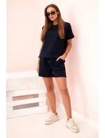 Dámsky set punto s krátkymi rukávmi a šortkami námornícka modrá Dámsky set punto s krátkymi rukávmi a šortkami námornícka modrá