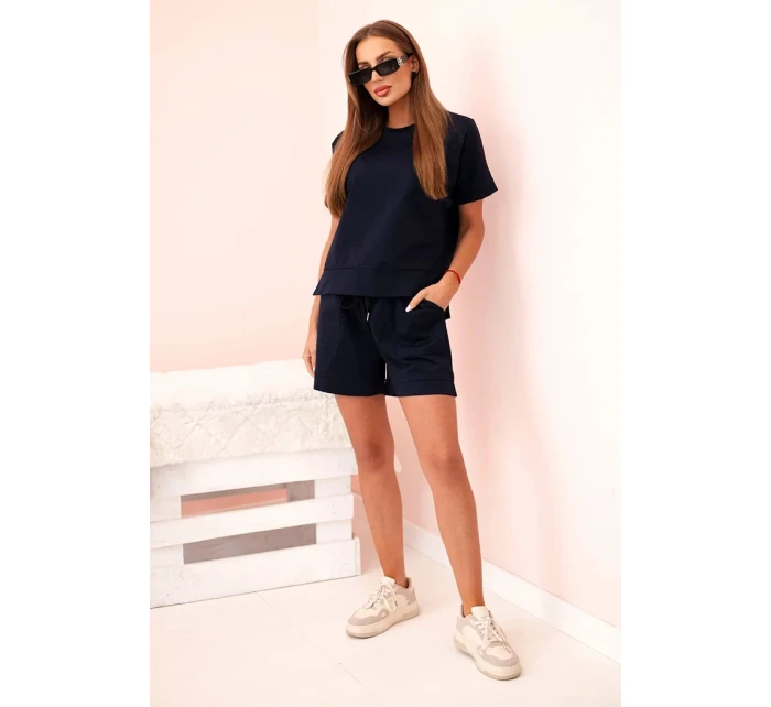 Dámsky set punto s krátkymi rukávmi a šortkami námornícka modrá Dámsky set punto s krátkymi rukávmi a šortkami námornícka modrá