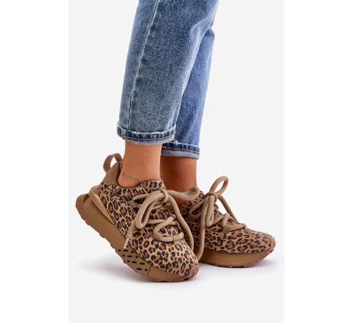 Zamszowe Sneakersy Damskie Na Platformie Z Grubym Sznurowaniem Panterka Artiker 55C0135 Brązowe Zamszowe Sneakersy Damskie Na Platformie Z Grubym Sznurowaniem Panterka Artiker 55C0135 Brązowe