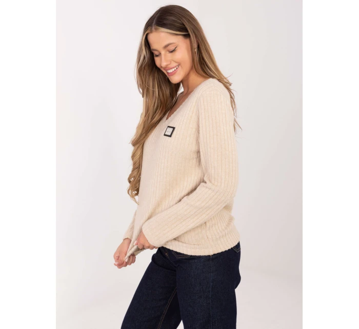 Sweter RV SW model 21782521 beżowy - FPrice Sweter RV SW model 21782521 beżowy - FPrice