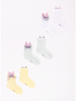 Yoclub Členkové ponožky bez vzoru lodičiek - 3 balenia SKC/3D-AP/3PAK/GIR/001 White